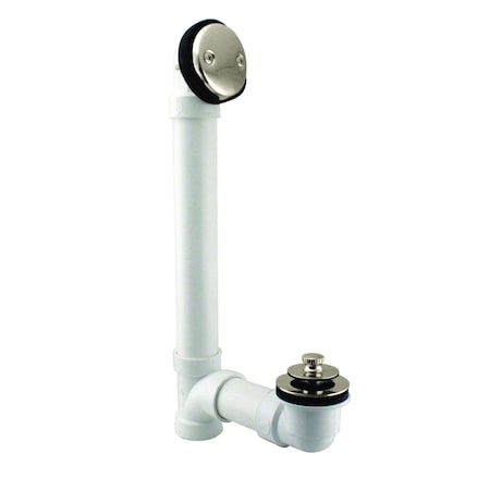 Westbrass Pull & Drain Sch. 40 PVC Bath Waste W/ Two-Hole Elbow in Polished Nickel D4972-05